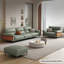 Canapé modulaire vert en cuir véritable-1697681984-1697681985-1697681990