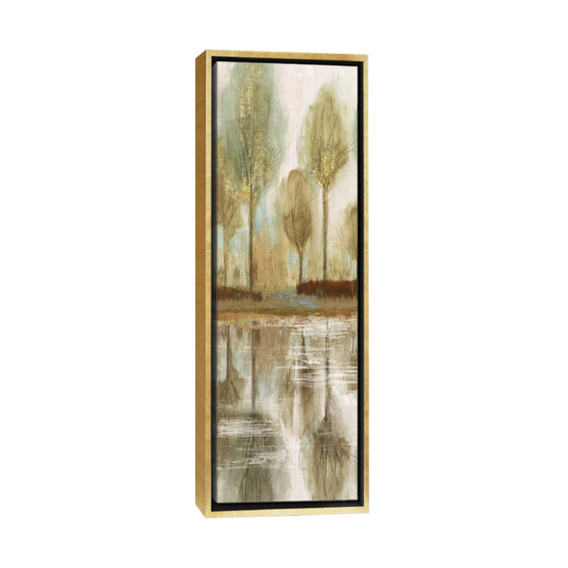 "Forest View I" par Allison Pearce, reproduction d’art panoramique, Toile encadrée d'or, H 48 po x l 16 po x P 1,5 po