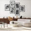 Art mural encadré, ensemble de décors de galerie, motifs de feuilles botaniques minimalistes en noir et blanc, décorations modernes pour salon, chambre à coucher, bureau-116539435-116539438