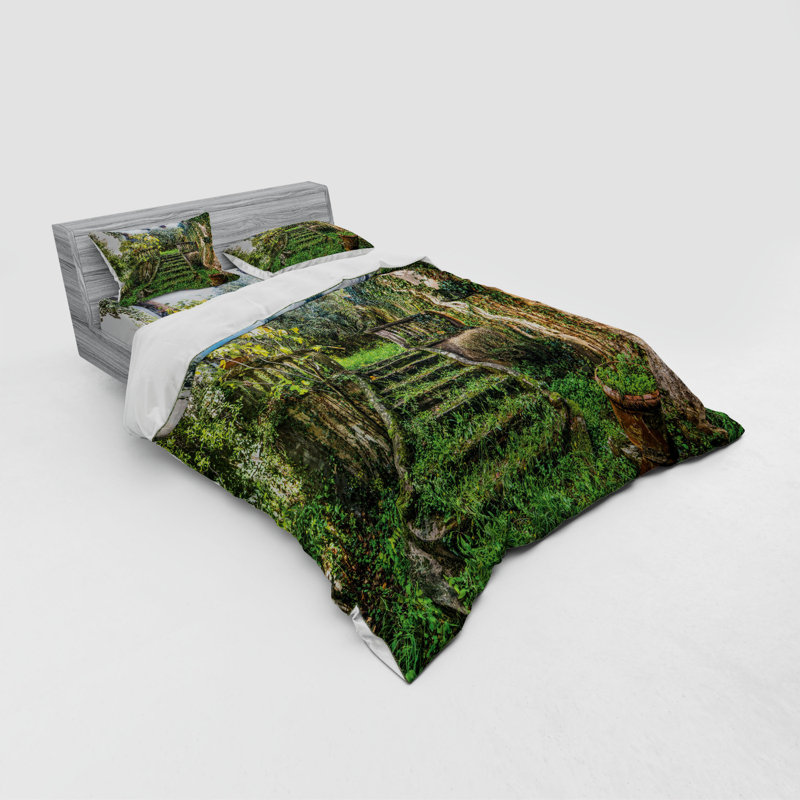 Ensemble de housse de couette vert, Housse de couette grand + 3 pièces supplémentair
