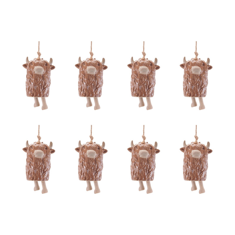 Ensemble de 8 ornements Highland Cow