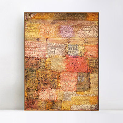 Impression sur toile encadrée Ville Fiorentine par Paul Klee, art mural, décorations de bureau à domicile (cadre en bois de couleur mince, 18 po x 24 po)