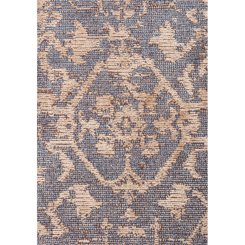 Odacia Rectangle Floral Cotton and Viscose Indoor / Outdoor Area Rug, Rectangle 5'3" x 7'7"