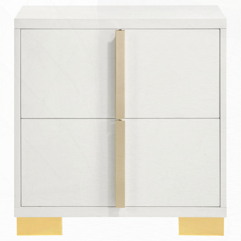 White 2-Drawer Nightstand