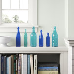 Gutirrez 6 Piece Blue Decorative Glass Bottles Set