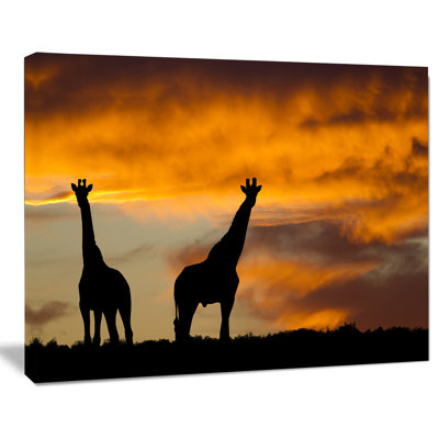 « africain sauvage silhouette », reproduction de photo sur toile tendue