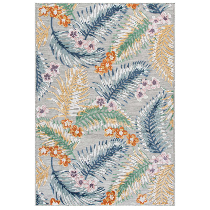 Tapis Cabana 451 à motif floral pour intérieur/extérieur, Runner 2' x 8'