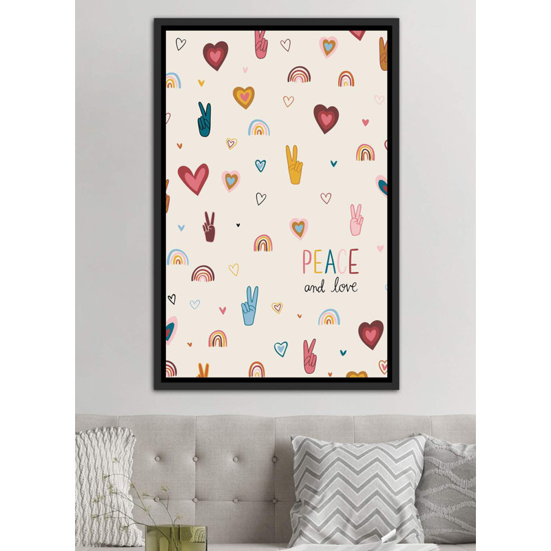 Art vi vibes, H 40 po x l 26 po x P 1,5 po, Toile avec cadre noir patiné