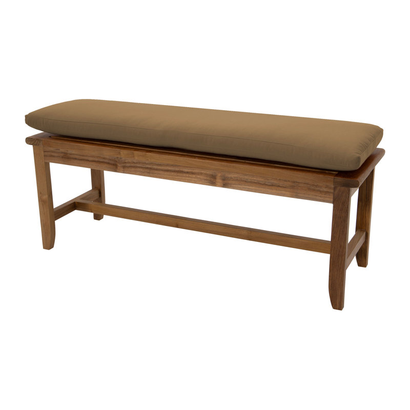 Jamshida Outdoor Teak Bench, Cocoa, 18" H x 50" W x 50" D