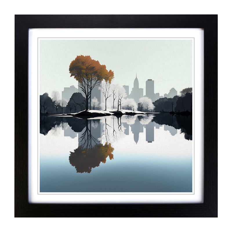 Central Park Minimalism - Framed Print, Black