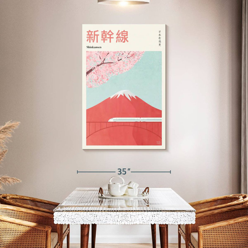 Aime Japan Mount Fuji Retro Travel Poster, 48" H x 32" W