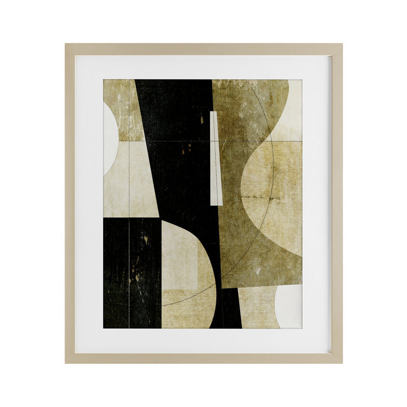 «Earth Tone Collage Shapes», reproduction imprimée sous verre, conception de Suzanne Nicoll, H 16 po x l 13 po