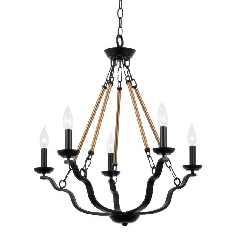 Lustre empire unique à 5 lumières assiette