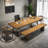 Brown Rectangular Solid Wood Butterfly Leaf Dining Table-1162218341