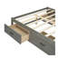Lit plateforme double avec 6 tiroirs de rangement, gris antique