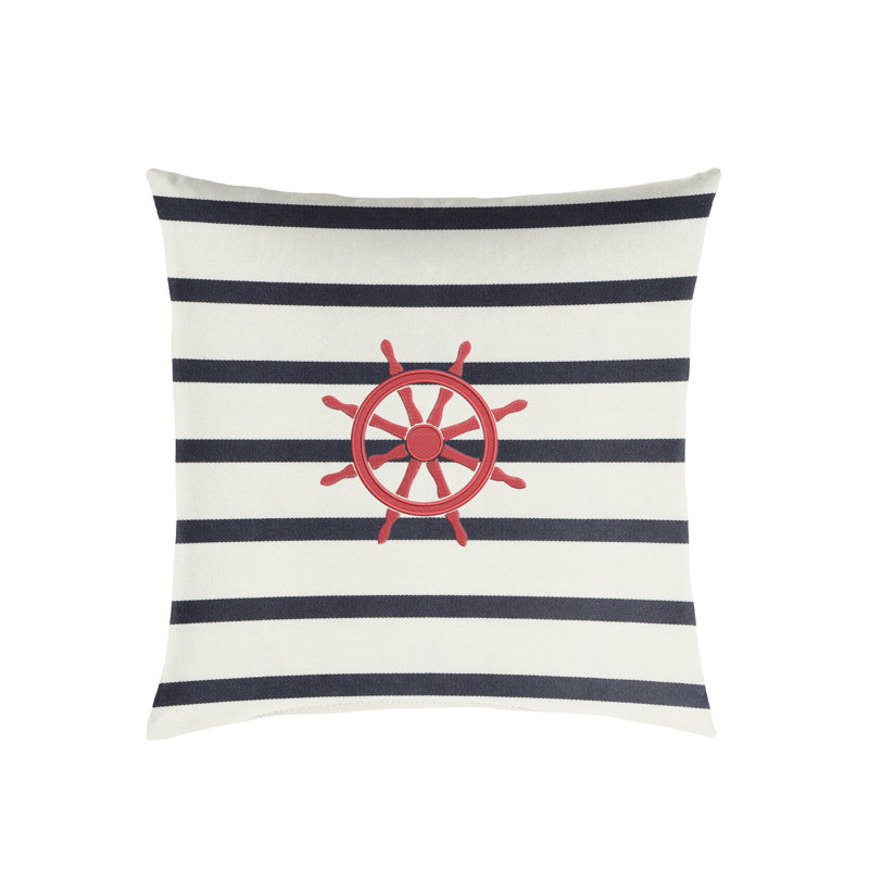 Housse et insert de coussin carré extérieur Ship Wheel