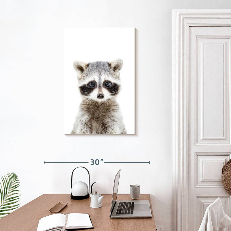 Adorable bébé raton laveur Brampt, H 30 po x l 20 po
