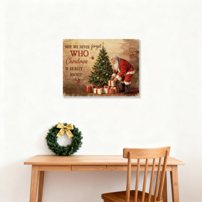 Santa Tree Gifts Canvas Wall Art