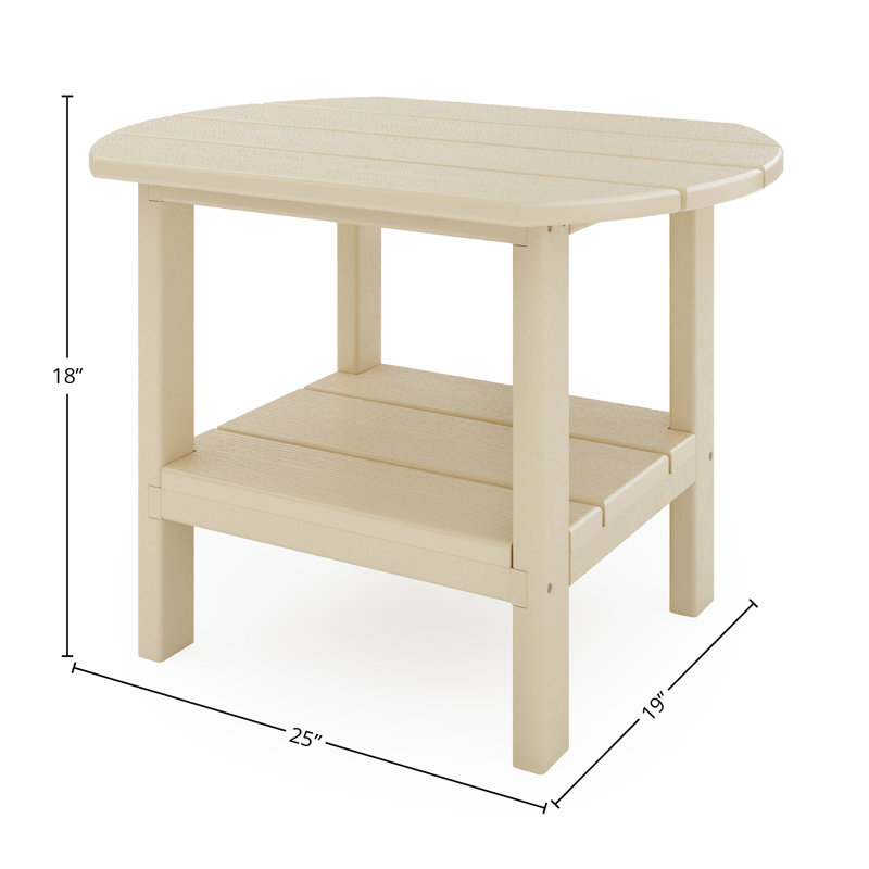 Table d'appoint ovale d'extérieur Ippolito, Sable Tybee, Sable Tybee