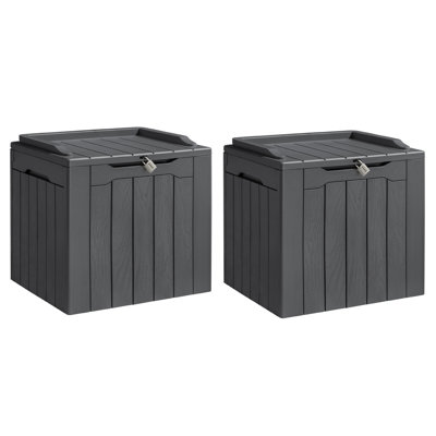 Boîte de rangement verrouillable en résine Furmax 31 gallons (ensemble de 2)