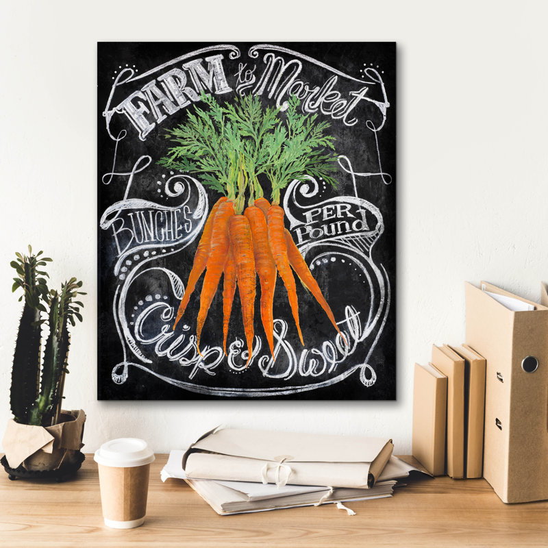 «Chalkboard Carrots» par Art Licensing Studio, art mural sur toile, H 24 po x l 20 po x P 0,75 po