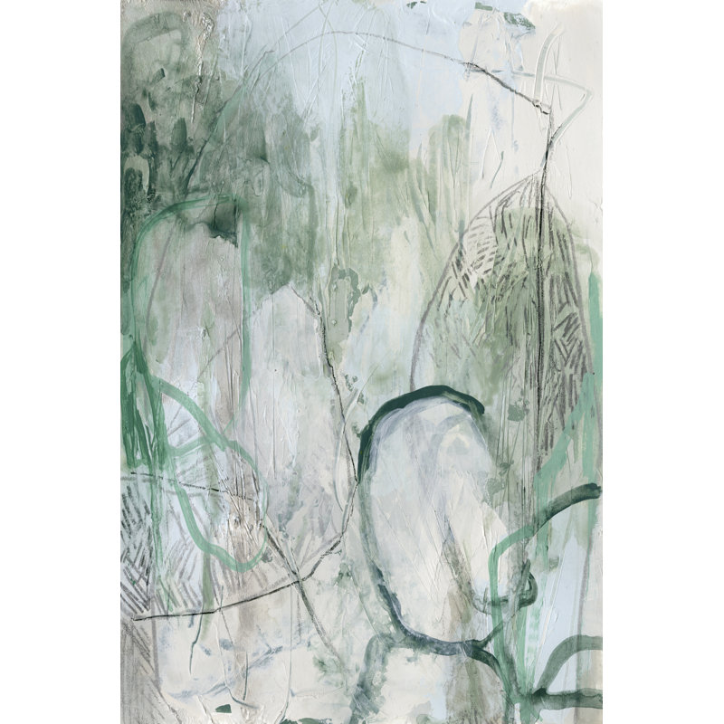 Verdigris Fresco II by June Erica Vess - Painting, Black Floater Framed, 76 cm H x 51 cm W