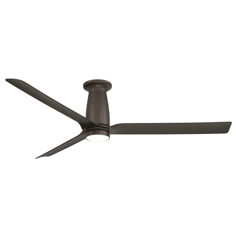 Smooth 3-Blade Flush Mount Smart Ceiling Fan With 2700K-3000K-4000K-5000K Selectable LED Light Kit and Remote Control Included, Works With Alexa and iOS or Android App