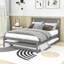 Lit plateforme double en bois avec lit gigogne réglable simple et tête de lit-1971116271