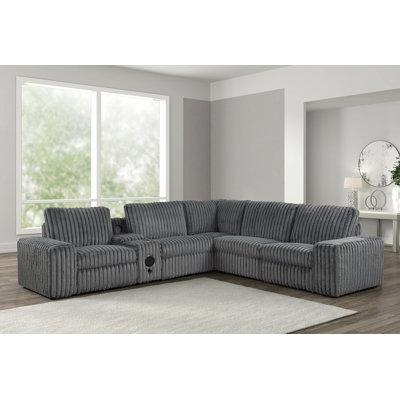 Amelya Charcoal Power Reclining Sectional