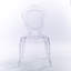 Chaises de salle à manger empilables luxueuses, modernes et luxueuses, chaises d'appoint en acrylique brillant transparent avec dossier décoratif ouvert pour salle à manger, meuble-lavabo, salon et patio, transparent-912991203-980111337