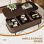 Table basse à plateau relevable de 39 po avec rangement de style moderne pour la chambre à coucher et le salon-1645577605