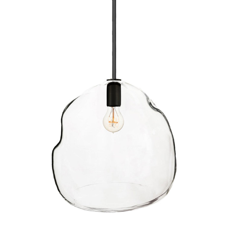 Luminaire suspendu géométrique unique à 1 lumière Bubble, Noir mat, Incandescent