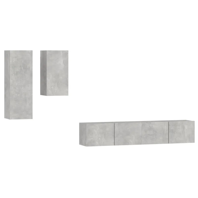 Kortlan Unfinished TV Stand for TVs up to 65", Concrete Grey
