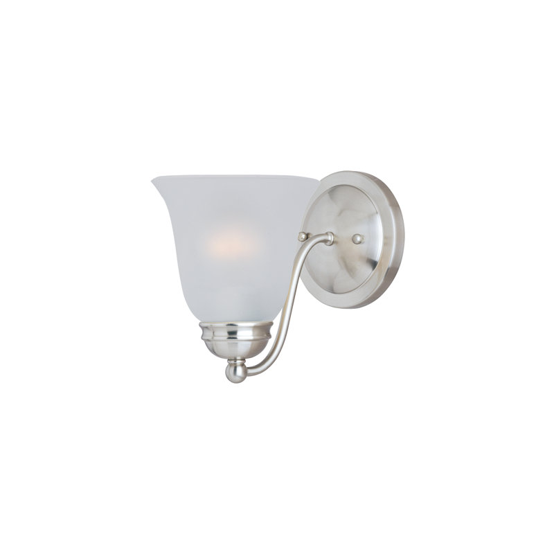 Agena Steel Armed Sconce, Satin Nickel