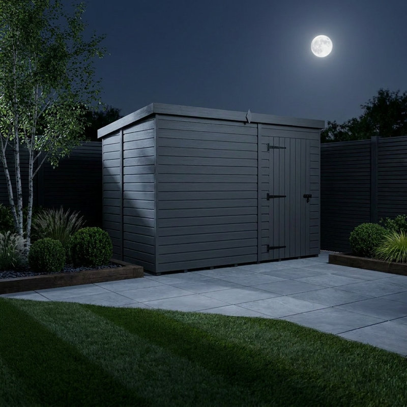 Total Sheds 9ft x 7ft Composite Pent Garden Shed - Single Door - No Windows - EPDM Rubber Roof - UK Manufactured