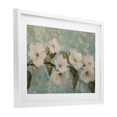 Serene Flower Branch Blooms, reproduction encadrée sous verre, design par Petal Prints Design