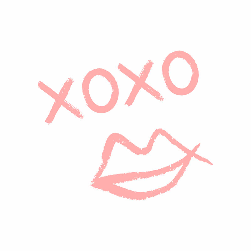 Handwritten Text Xoxo by Anna Erastova - Wrapped Canvas Print, 30cm H x 30cm W