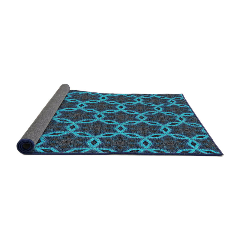 Tapis bleu ciel tissé à la machine, Rond 3 pi