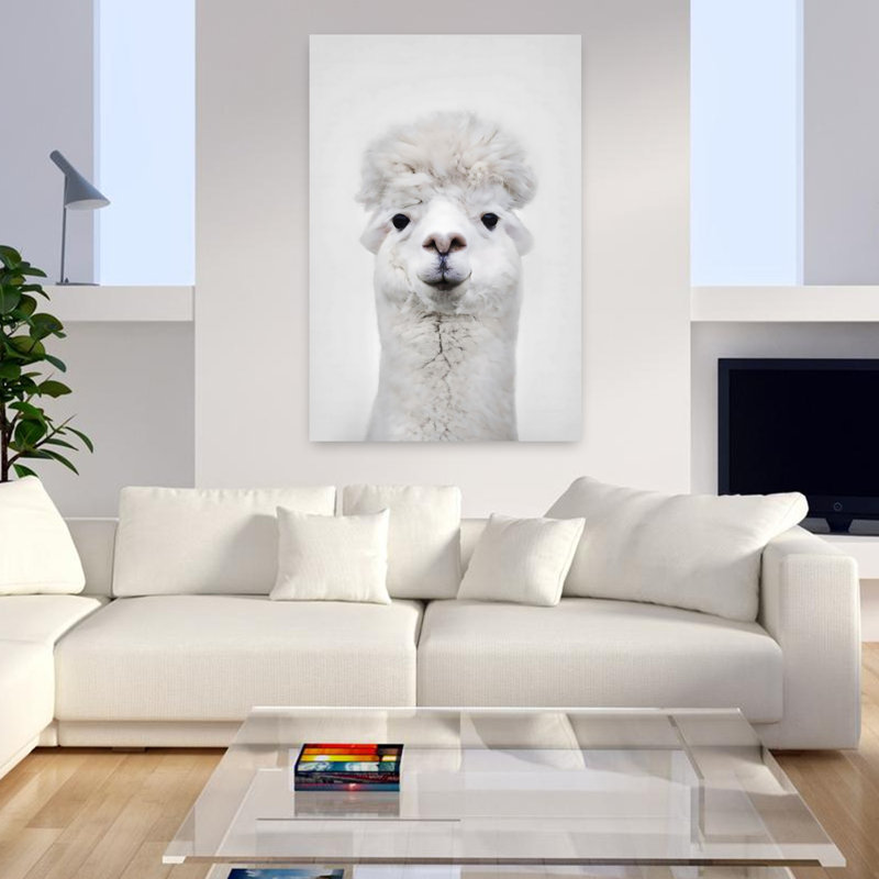 Art mural abstrait contemporain lama, H 48 po x l 32 po
