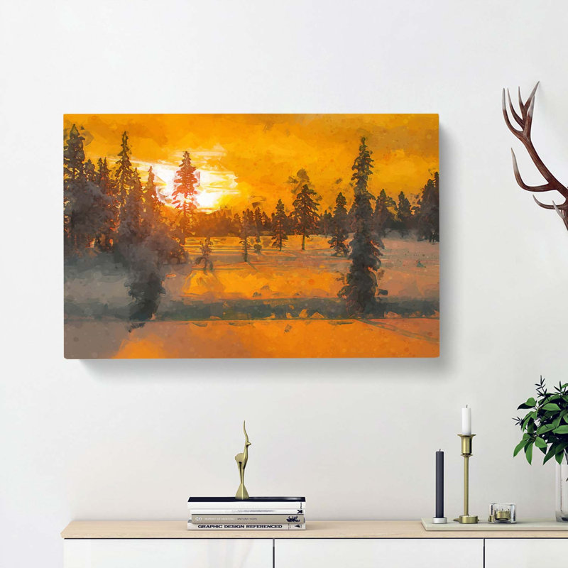 Wintertime in Norway in Abstract - Wrapped Canvas, 40cm H x 60cm W x 3cm D