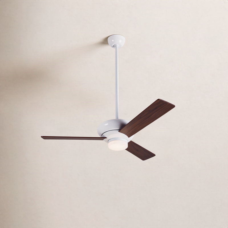 Altus 42'' Ceiling Fan with LED Lights, Mahogany, Brushed Aluminum, Fan Speed and Light Control (2-wire)