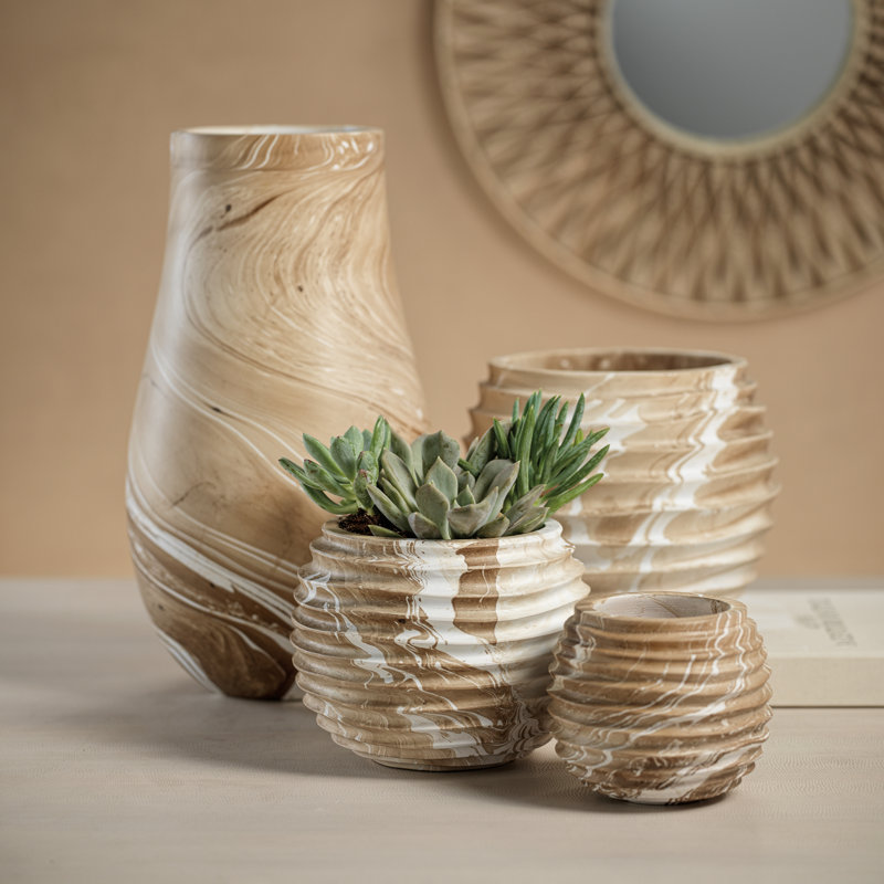 Vase en bois de manguier Bellshill, H 16 po x l 9 po x P 9 po