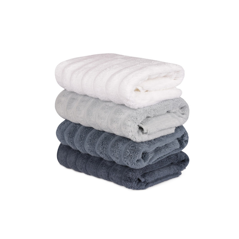 Ensemble de serviettes 4 pièces 100% coton, White/Gray/Anthracite/Light Gray