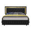 Grand lit standard capitonné noir avec lumières DEL Gerasim-631845200-631845202