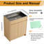 Meuble-lavabo simple 28 po avec comptoir en acier inoxydable