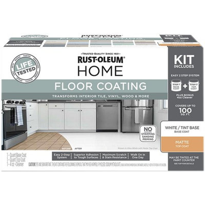 Rust-Oleum 360098 HOME White Tint Base Matte Floor Paint Kit-1PK