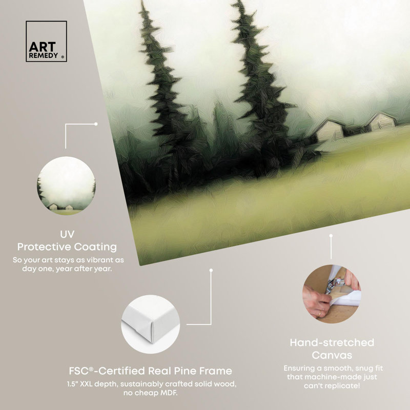 Sheltered Green Landscape Wrapped Canvas Art, 36" x 24"