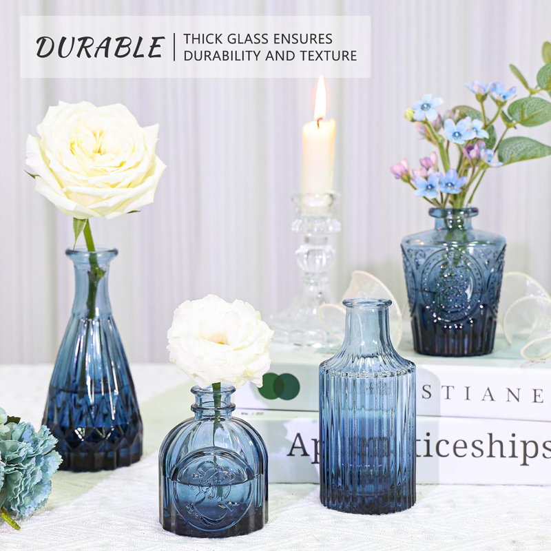 Noblitt Glass Table Vase, Blue