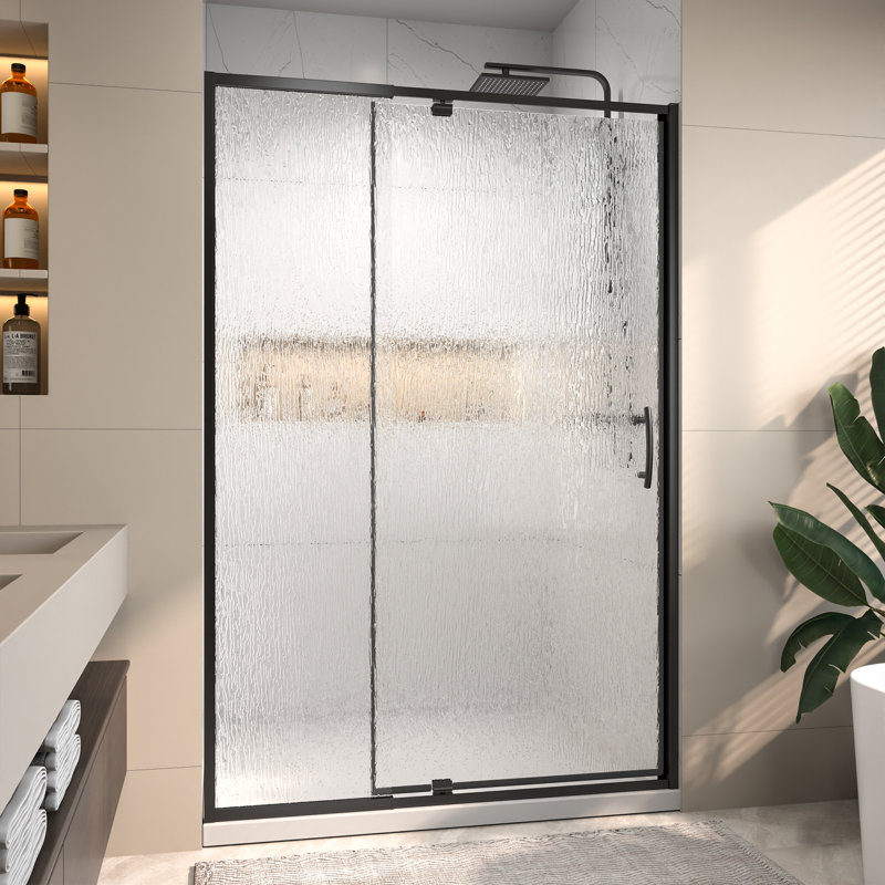 44"-48" W X 71" H Pivot Swing Framed Shower Door With 1/4" Tempered Clear Glass