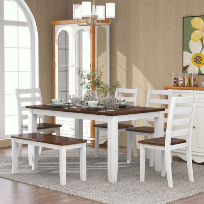 Rustic Style 6-Piece Dining Room Table Set